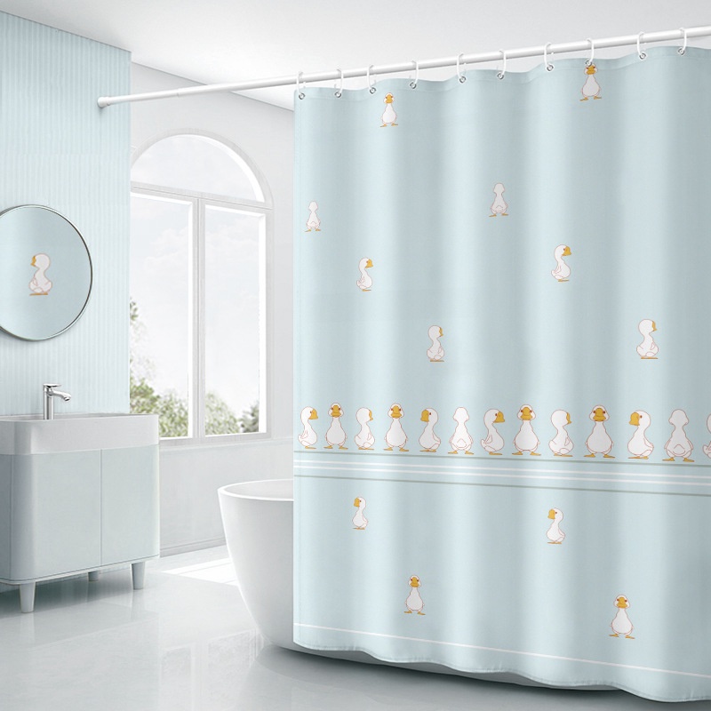 Polyester waterproof digital printing duck thickened shower curtain