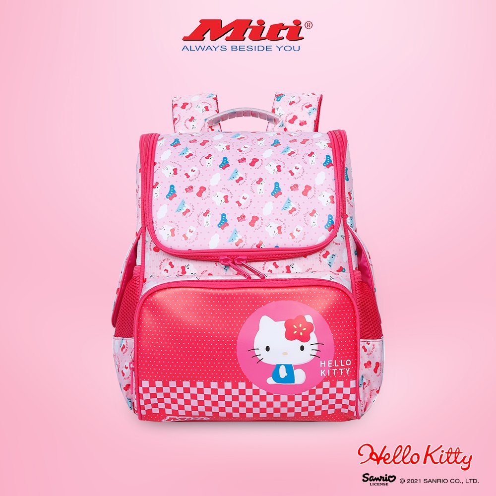 Cặp Balo Chống Gù Học Sinh Hello Kitty Siêu Nhẹ Dành Cho Bé Gái C11071