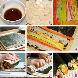 Combo 5 món kimbap hấp dẫn ( Rong biển 10 lá, Củ cải vàng, xúc xích, mành tre, thanh cua)