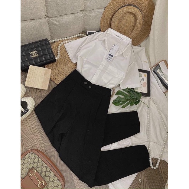 [ Sale lỗ] Quần Tây công sở 2 khuy cúc bấm kèm video mã 011