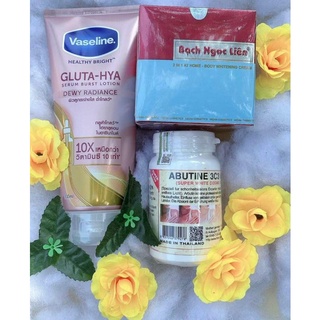 Combo kem body Bạch Ngọc Liên pha sữa dưỡng thể Vaseline thái lan