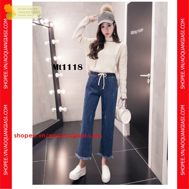 Quần Jean ống Suông Lưng Thun Mt1118 aoquangiasi.com