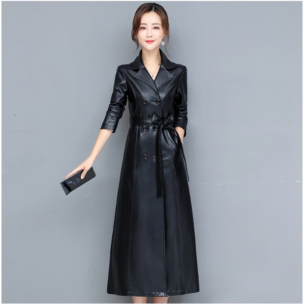 ( HÀNG SẴN) Áo Khoác Da Nữ Dáng Dài Eo Thon Sang Chảnh KD20 - Hàng Quảng Châu Cao Cấp