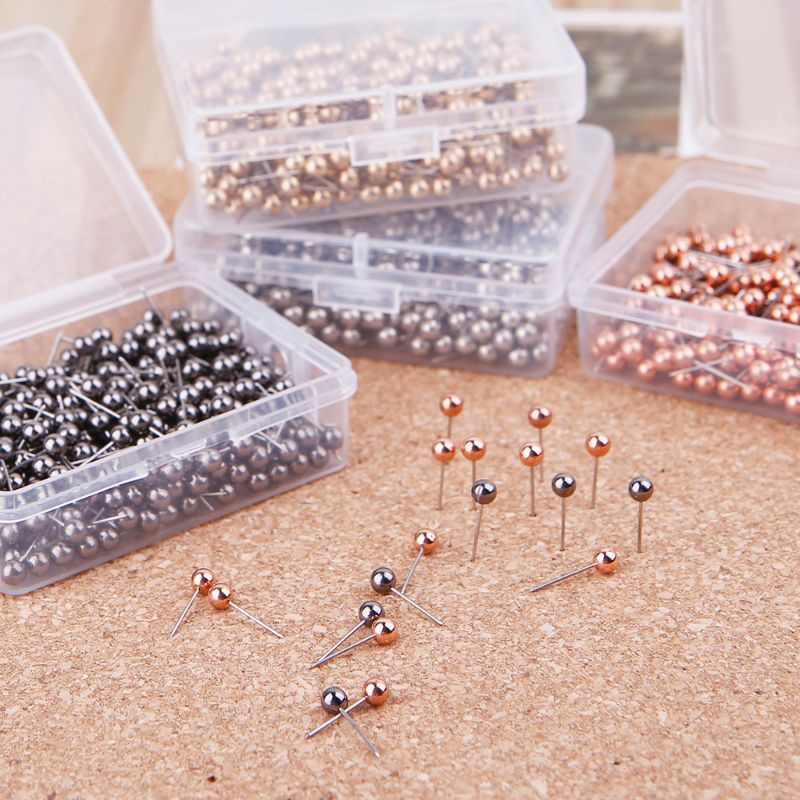 Set 400 Ghim Nhựa Tròn Chuyên Dụng Cho Bản Đồ Văn Phòng