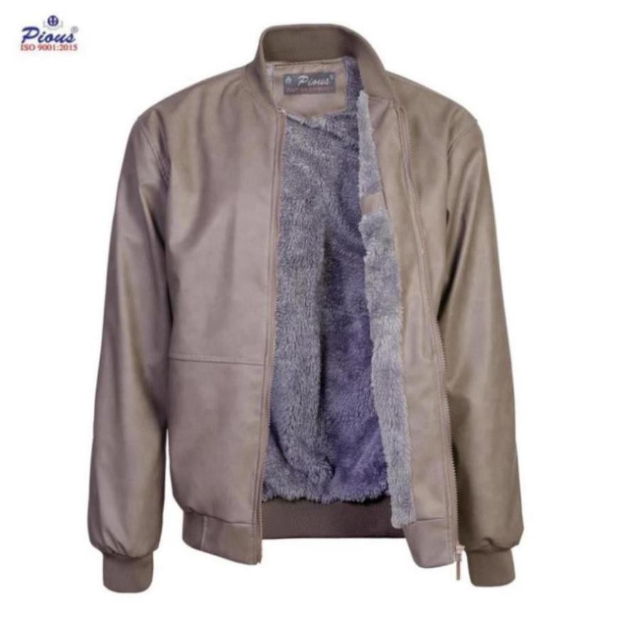 Áo khoác da lót lông nam thời trang cao cấp Gabofashion AKD88 XÁM TẶNG VỚ hàng VNXK hàng chất lượng xuất khẩu.
