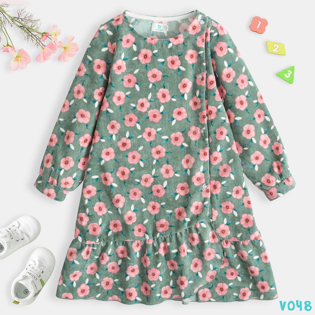 Váy Nhung Tăm Thu Đông Siêu Đáng Yêu Cho Bé Gái BELLO LAND