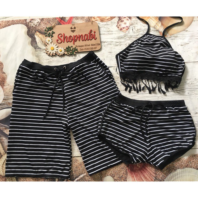 HOTĐồ bơi cặp thun lạnh sọc đen nhiềuSieu HOT