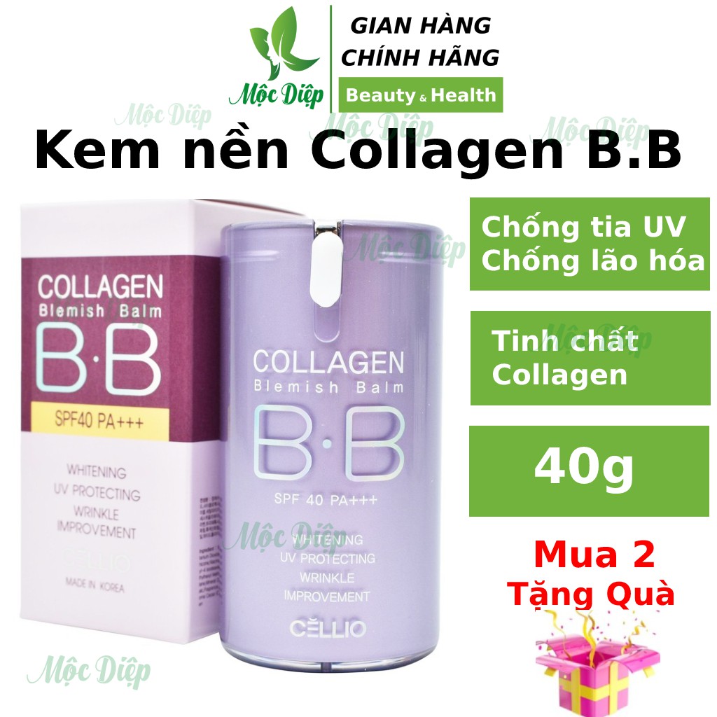 Kem nền trang điểm BB Cellio Collagen Blemish Balm Hàn Quốc che khuyết điểm Tone 21 (kem_nền__collagen_BB)