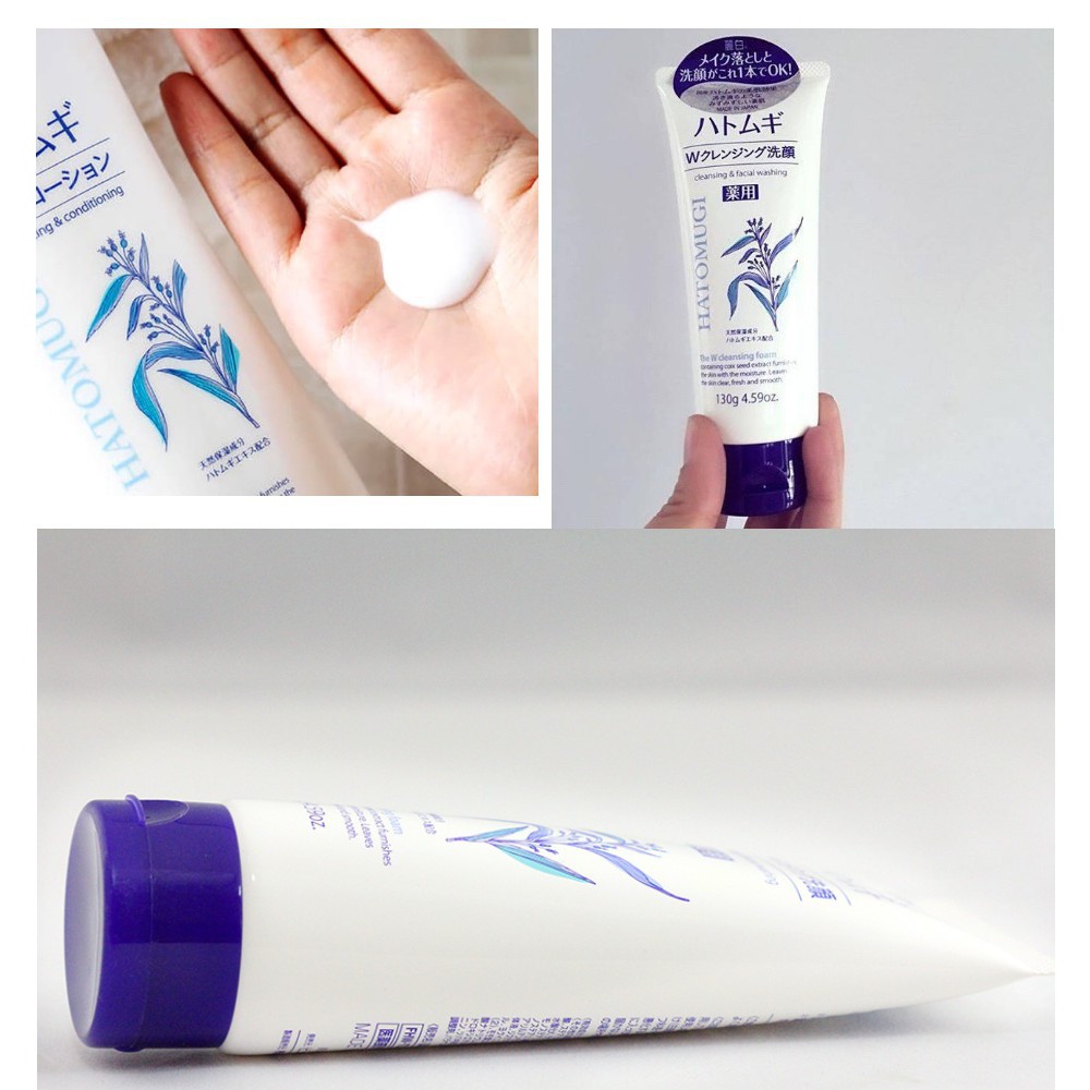 Sữa rửa mặt dưỡng ẩm cho da Raihaku Hatomugi Facial Foam 130g và 170g - nhập khẩu chính hãng Nhật Bản