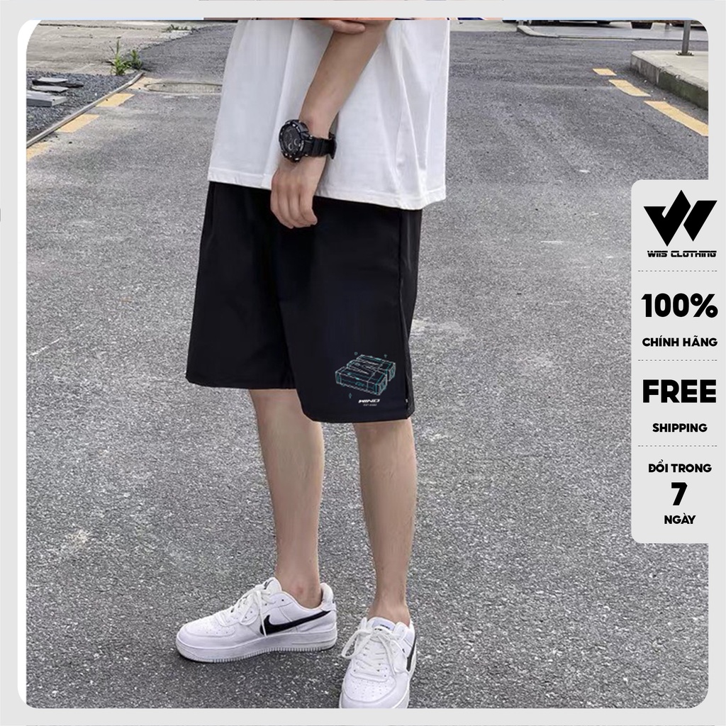 Quần short thun nam ống rộng WIIS unisex 3D quần đùi lửng thời trang nam nữ ulzzang
