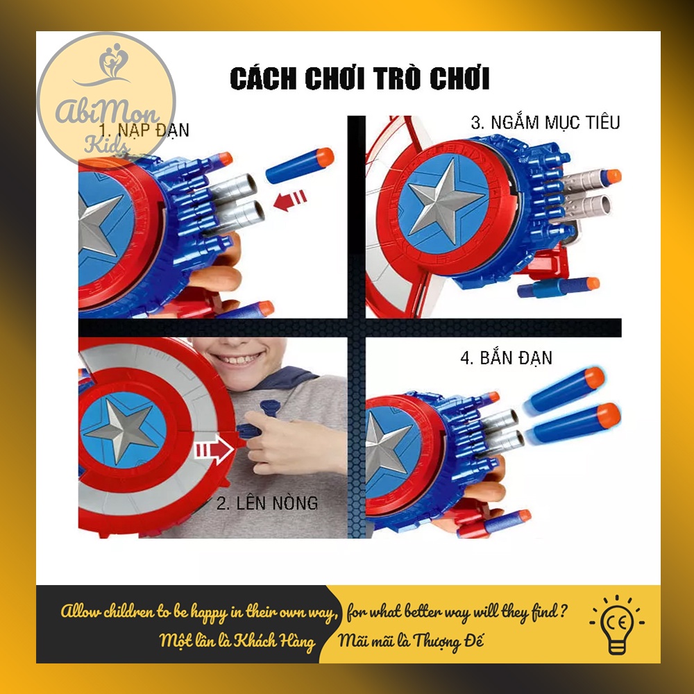 Đồ Chơi Khiên Đội Trưởng Mỹ Cho Bé (Captain America) ☘️ Montessori cao cấp ✨ Đồ chơi Giáo Dục - An toàn - Thông minh