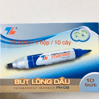 Bút lông dầu PM-09 - Xanh - hộp 10 cây