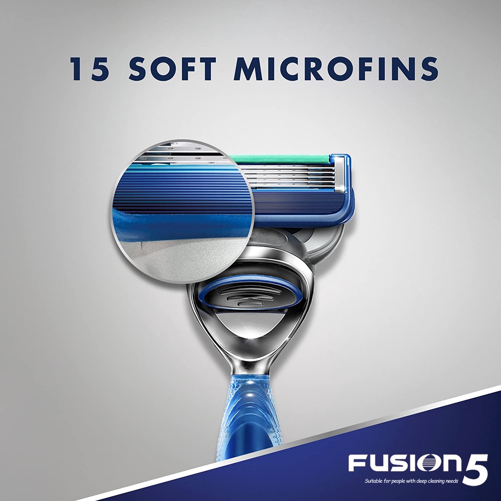 Lưỡi Dao Cạo Geiiette Fusion 5 Đầu Thay Thế 5 Lớp Bằng Thép Không Gỉ Cho Máy Cạo Râu Geiiette Fusion