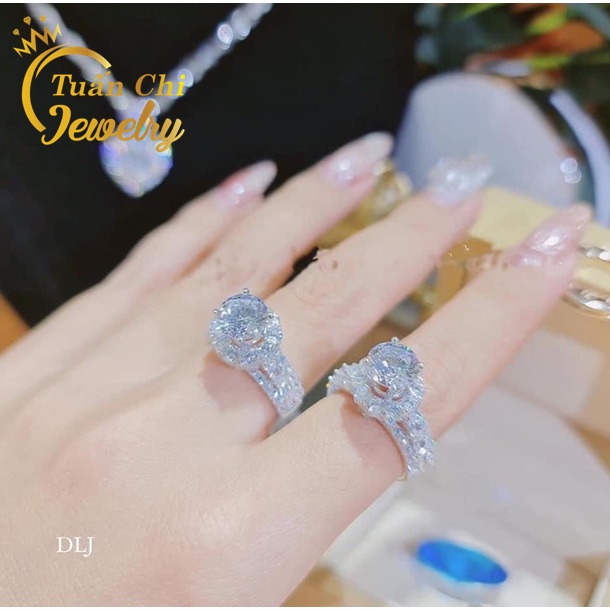 ⚡𝑨̉𝑵𝑯 𝑻𝑯𝑨̣̂𝑻⚡ Nhẫn Nữ Bạc Ý Cao Cấp Xi Bạch Kim Bền Đẹp, Sang Trọng