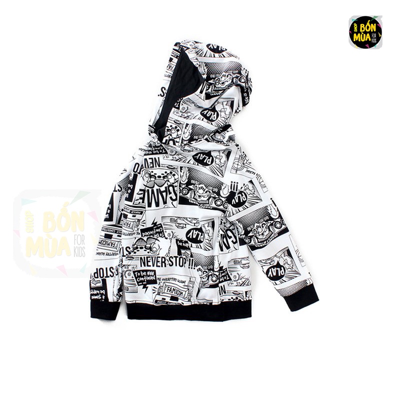 Áo Có Mũ Cho Bé Trai 20-40KG 🍐🍐 Áo Hoodie Bé Trai Size Đại Chất Da Cá - Shop Bốn Mùa