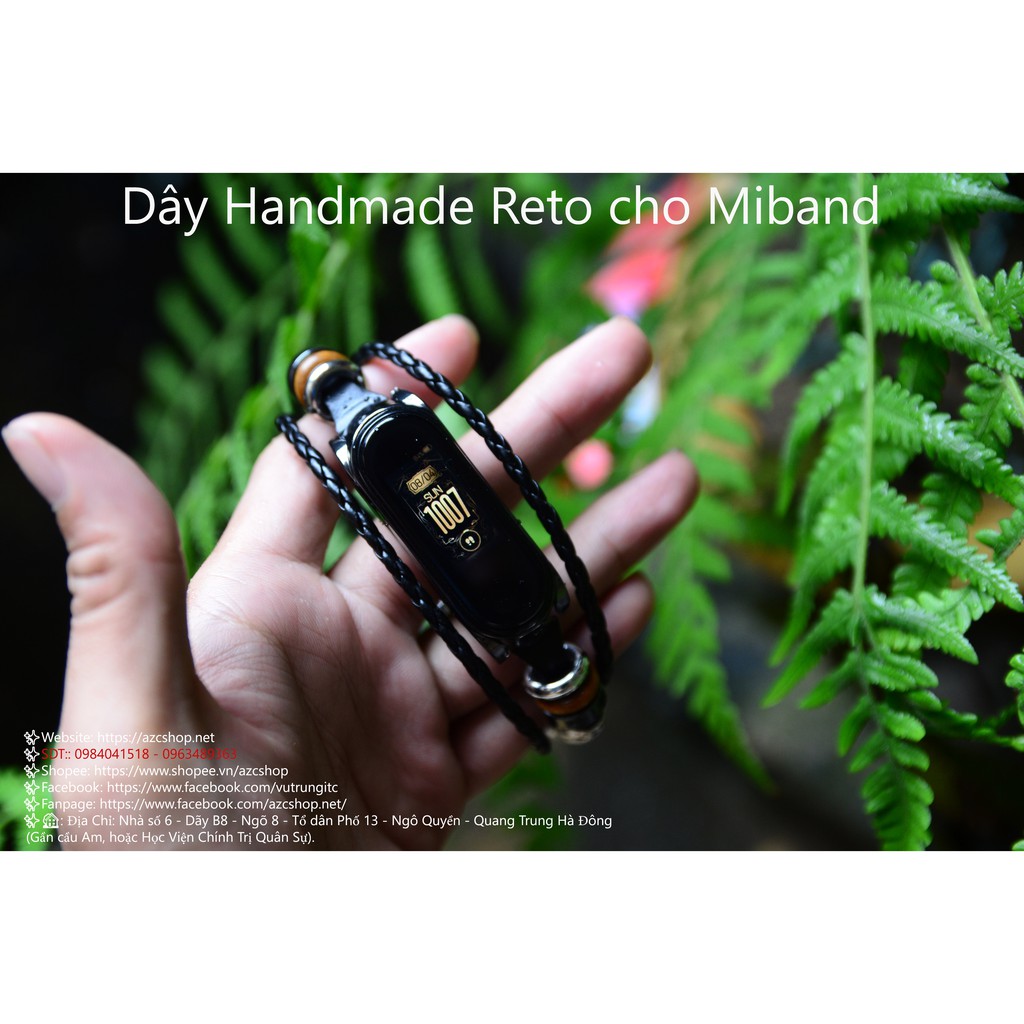 Dây Miband 5 Handmade Reto Style