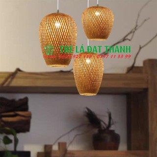 Đèn mây tre đan cao cấp, bộ lồng mây tre