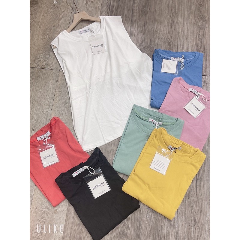 áo tanktop trơn from rộng kèm quây