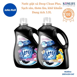 Nước giặt 2 in 1, nước giặt xả spy deep clean plus, giặt sâu, thơm lâu, khử khuẩn, dung tích 3.5l