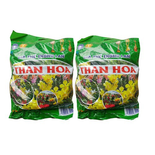 2 túi than hoa trồng lan