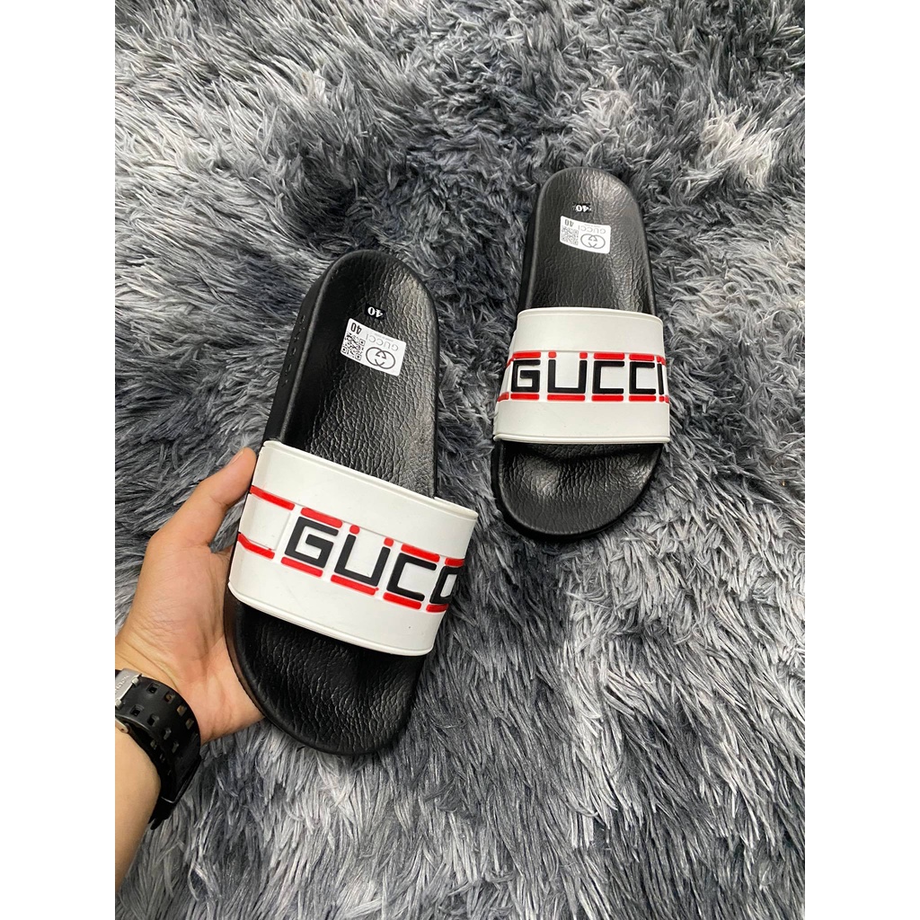 Dép Thời Trang Quai Ngang Nam Cao Cấp GUCCI Bản Đế Super Độn 3 cm Chiều Cao