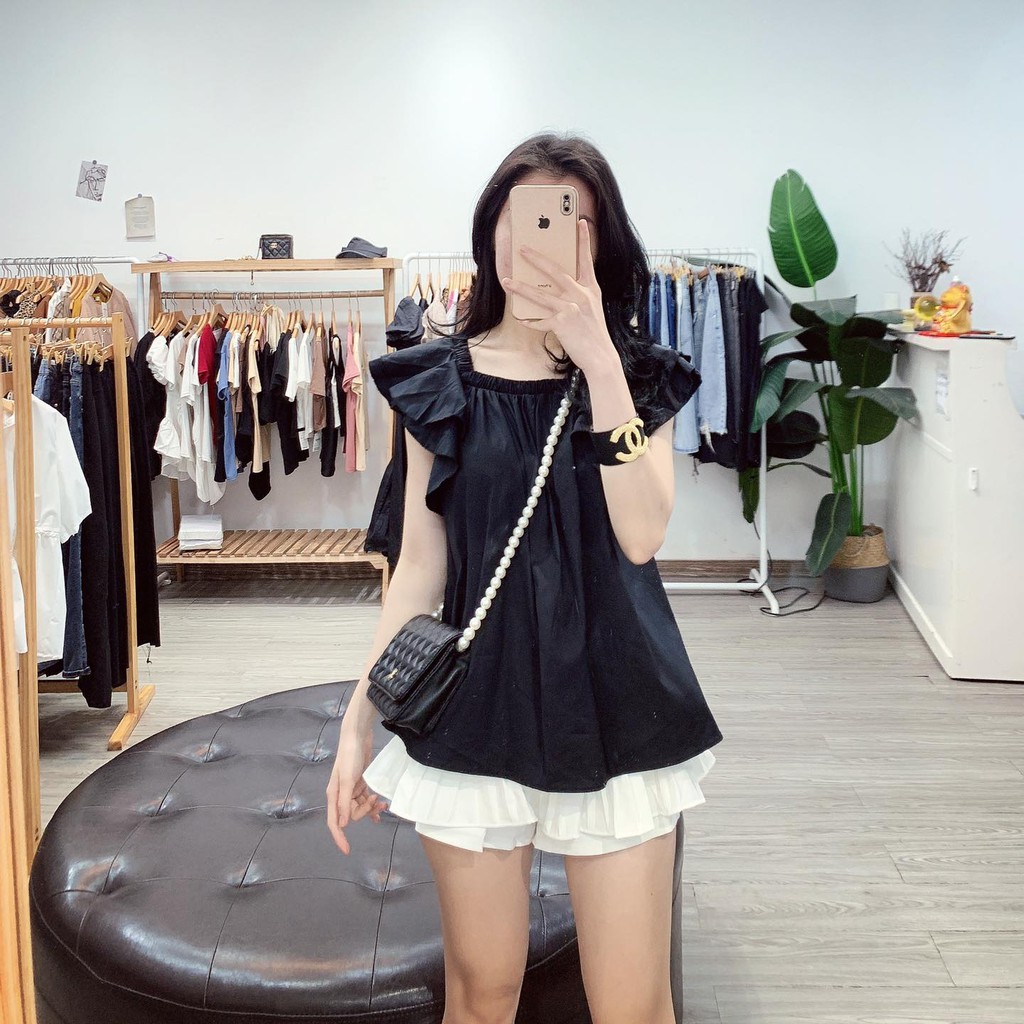 Set Trễ Vai Hồng Cánh Tiên Mix Quần Short | BigBuy360 - bigbuy360.vn