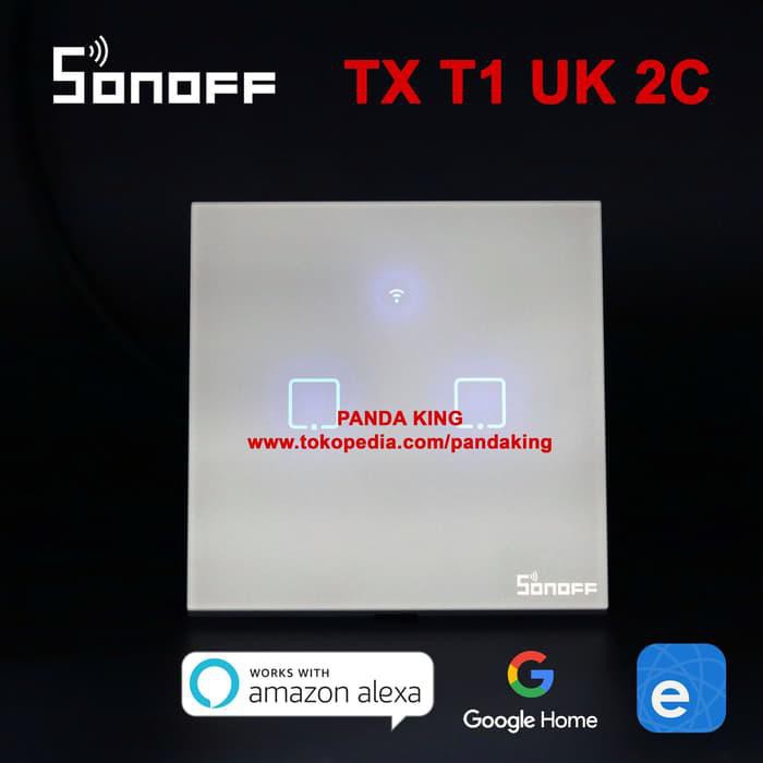 Công Tắc Cảm Ứng Thông Minh Sonoff 2 - T1 Uk 2 Gang Wi-Fi