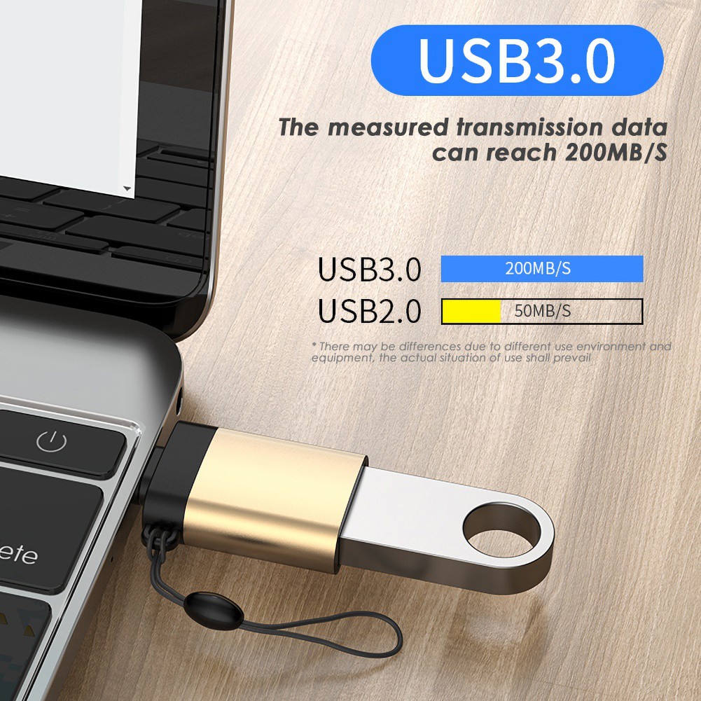 Đầu Chuyển Đổi Từ Cổng Usb 3.0 Sang Cổng Type-c Nhỏ Gọn Truyền Tốc Độ Nhanh Tiện Dụng