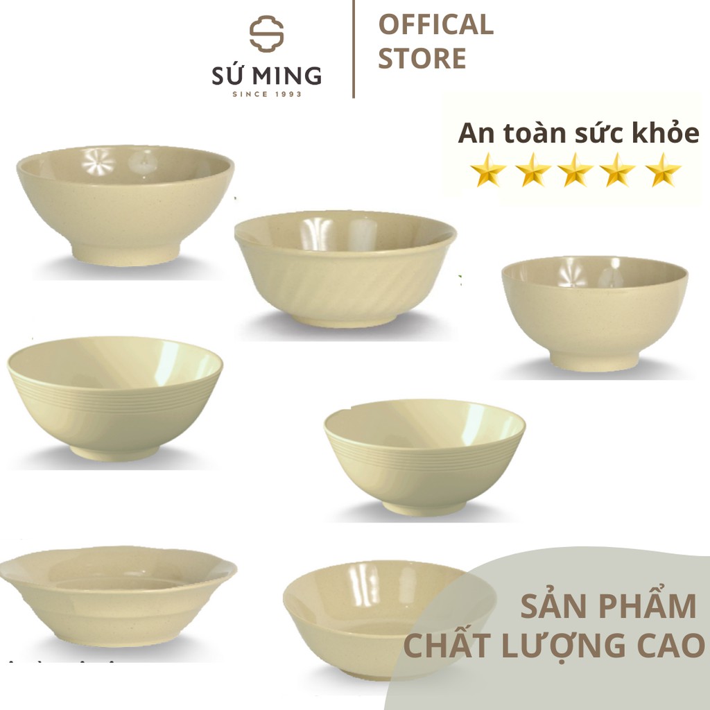 [Mã LIFE20KALL giảm 10% đơn 50K] Bát Ăn Mì, Phở, Bún Nâu Đá Nhựa Melamine Cao Cấp Dùng Trong Nhà Hàng, Quán Ăn