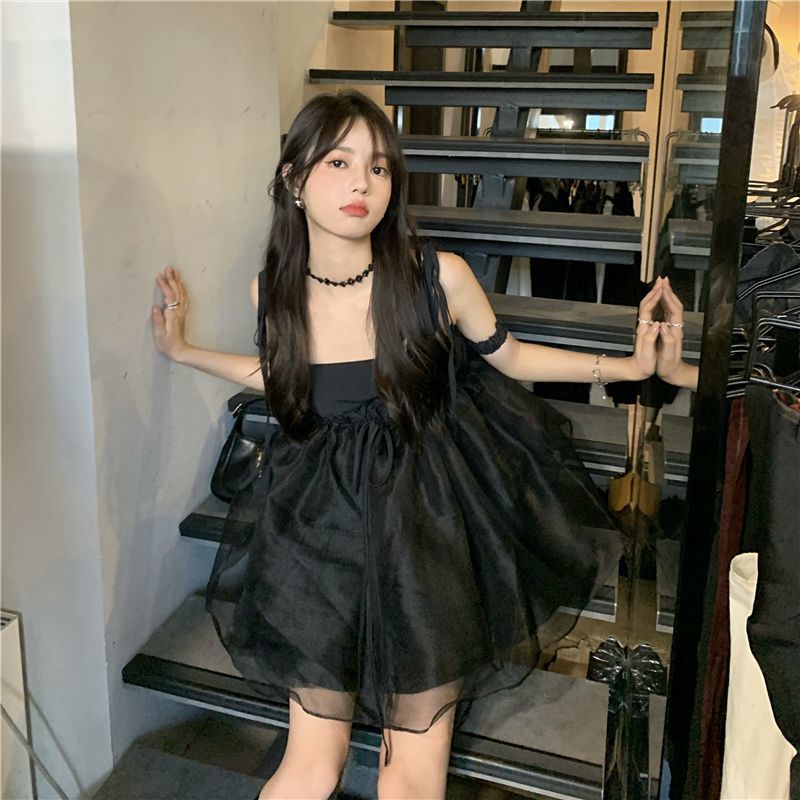 Đầm hai dây dáng chữ A lưng cao thời trang mùa hè dành cho nữ