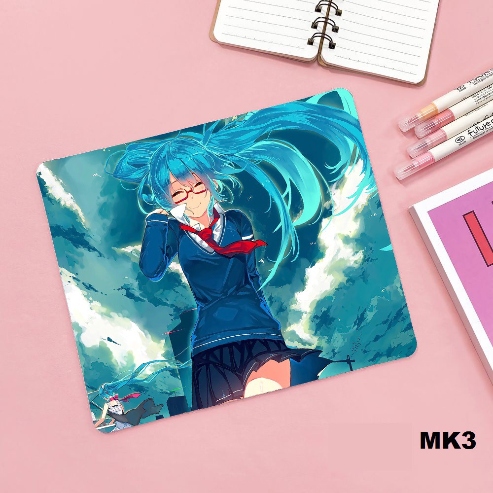 Lót chuột- Hatsune Miku- khổ 21x24x3 bo viền