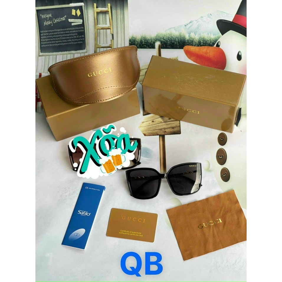 Kính Mát Thời Trang Nam Nữ gucci Full Box Gọng Vuông Nhỏ Nhựa Cao Cấp - Kính Râm Đi Biển Rất Đẹp