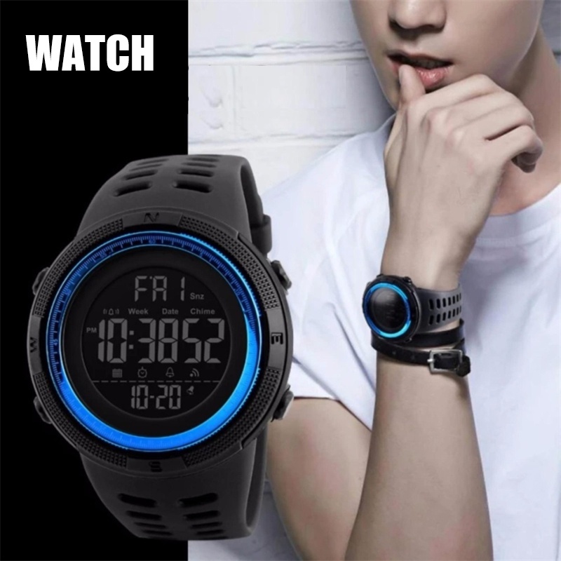 Đồng hồ điện tử 1251 phong cách thể thao chống thấm nước 50m đa năng hỗ trợ đếm giờ cao cấp