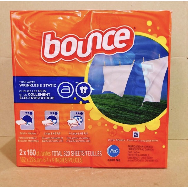 Giấy thơm quần áo và mềm vải BOUNCE Outdoor Fresh của Mỹ 1 tờ