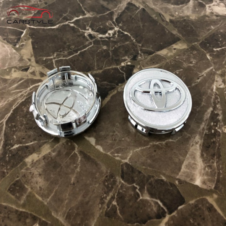Biểu tượng Logo Toyota chụp mâm, vành, bánh xe ô tô kích thước 57mm/ Mã sản phẩm TOYOTA57-B Vios Altis, Toyota Cross 2020 Innova, Fortuner, Vios, Yaris, corolla Altis, Camry
