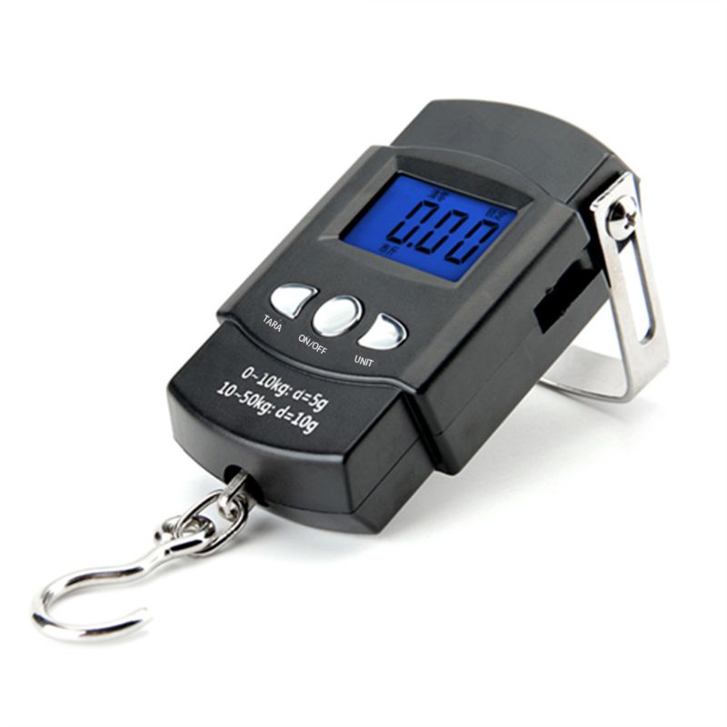 Cân điện tử mini 110lb/ 50kg màn hình lcd có móc treo
