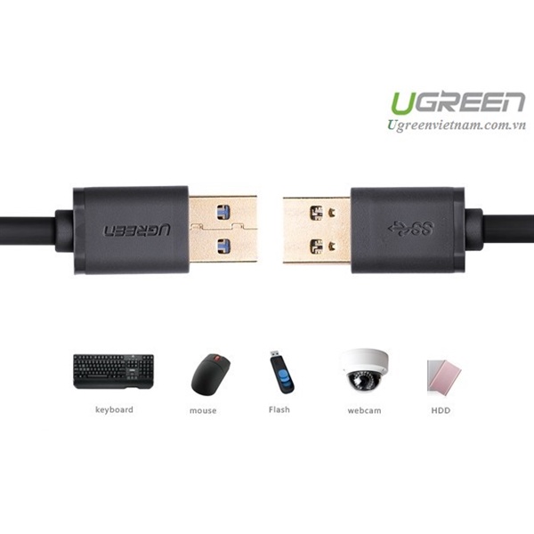 Cáp USB 3.0 hai đầu đực Ugreen 10369 10370 10371 (Dài 0,5m 1m 2m) - Hàng Chính Hãng