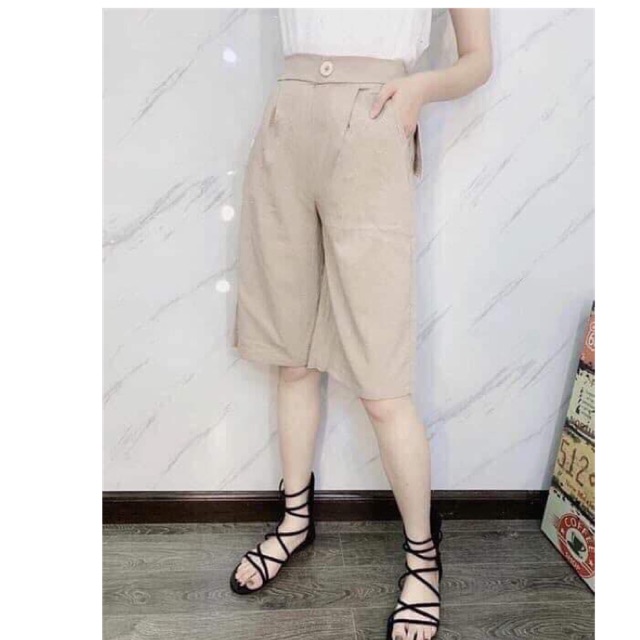 Quần ngố đũi xước chun sau khoá thật
