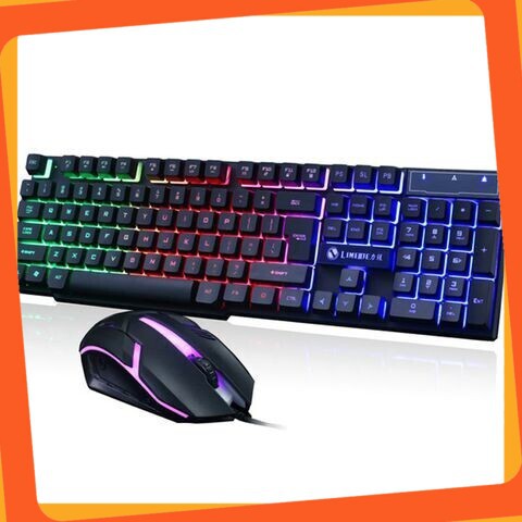 [Ưu Đãi Tốt] Combo bàn phím giả cơ và chuột chuyên game Eweadn KMX-50 Led 7 màu (Đen)