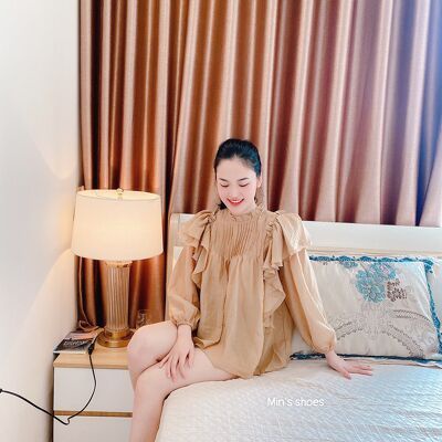 Min's Shoes - Áo Sơ Mi Nữ Thiết Kế Bèo Vai Áo 426