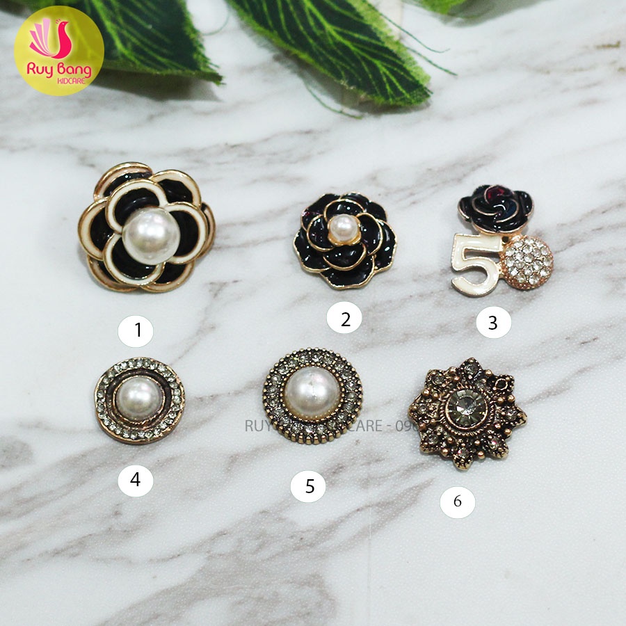 Charm mạ kim đính đá nguyên liệu dùng gắn bờm/cài đính đá, dây buộc tóc phong cách Hàn Quốc - link 5
