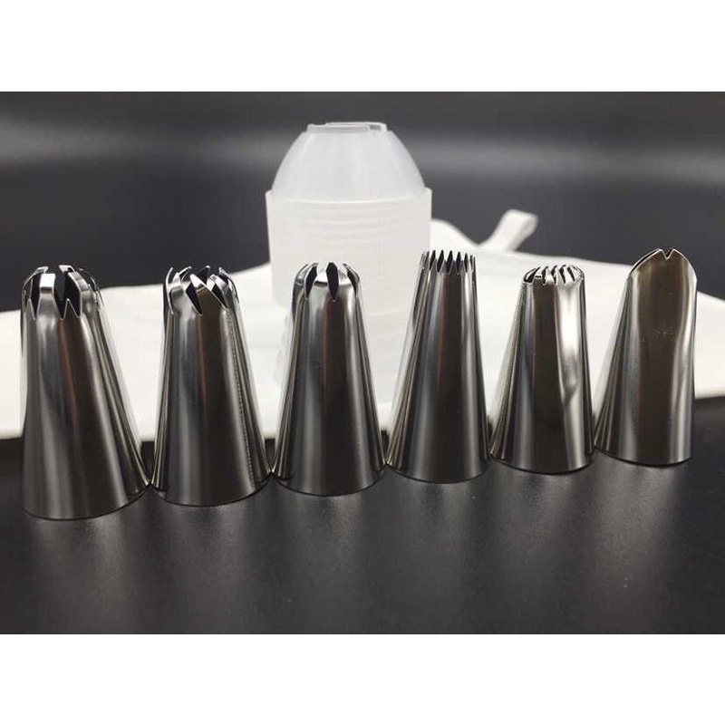 Bộ 6 đui kèm chốt + túi bắt kem bằng vải