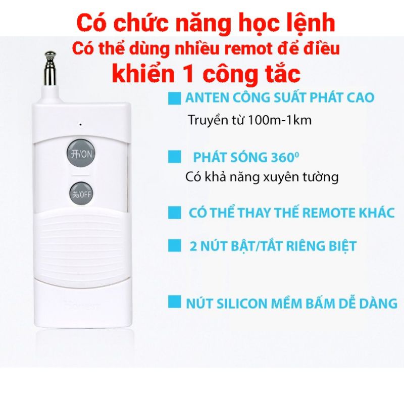 Bộ Công tắc điều khiển từ xa 1km HONEST HT-9920KG 40A xuyên tường bật tắt máy bơm