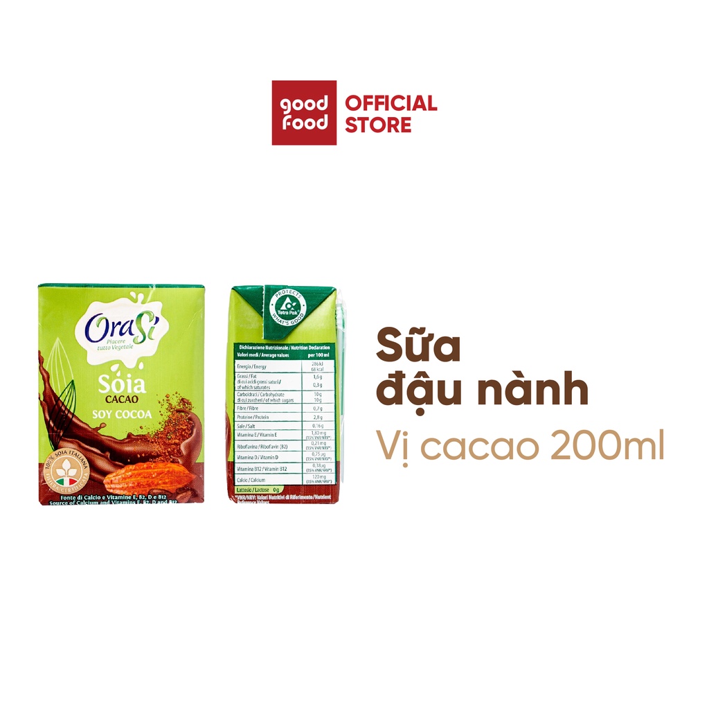 Thực phẩm bổ sung sữa đậu nành ca cao Soy Cocoa Orasi 200ml giàu dinh dưỡng tốt cho sức khỏe