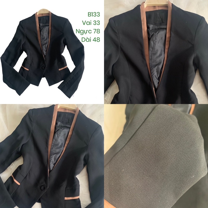 Áo vest/blazer B133 form ngắn 2hand Hàn si tuyển (ảnh thật)