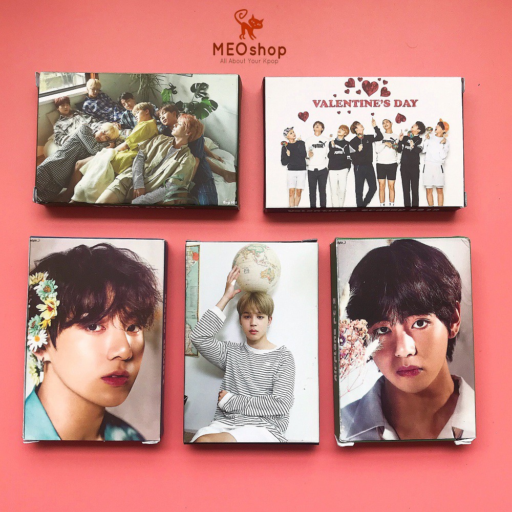Tổng hợp 5 mẫu lomo card ảnh nhóm nhạc BT-S, V, JK, JM Exhibition và Japan version
