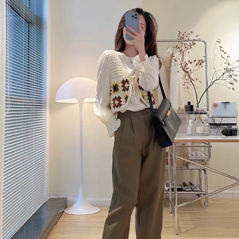 Áo Cardigan Dệt Kim Không Tay Phong Cách Nhật Bản Cho Nữ