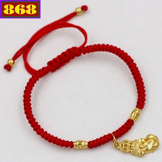 Vòng tay tết dây cẩn tỳ hưu TD5 - Vòng đeo tay chỉ đỏ may mắn