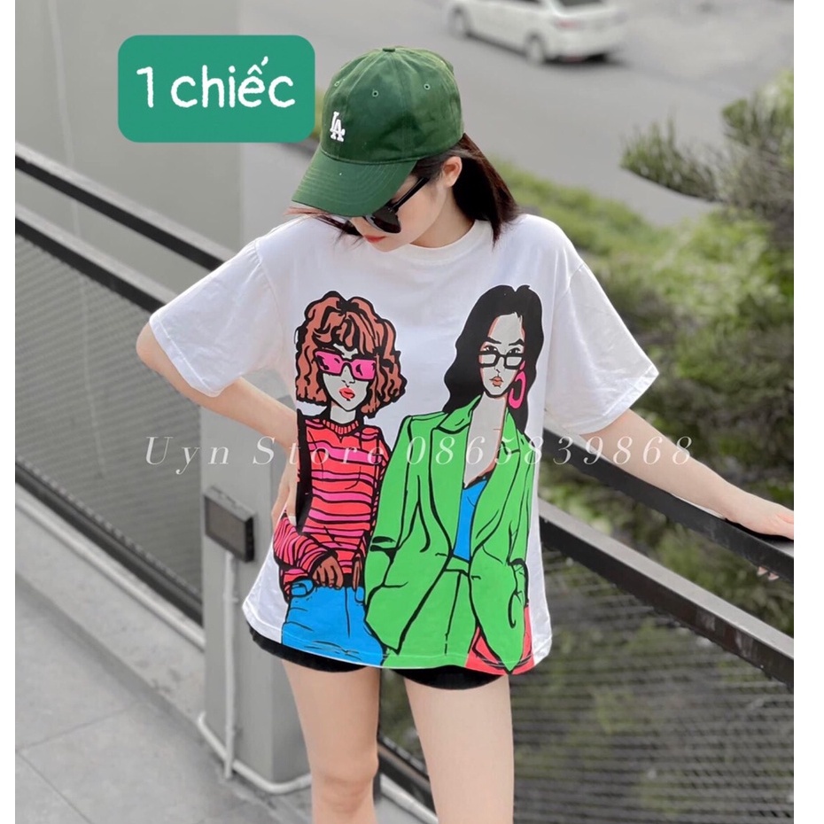 Áo Phông Nữ Tay Lỡ Form rộng Cá Tính Unisex Chất Cotton Mềm Áo Thun Nữ Form Rộng Hình In Vải Mát Mịn Không Xù Lông Đẹp