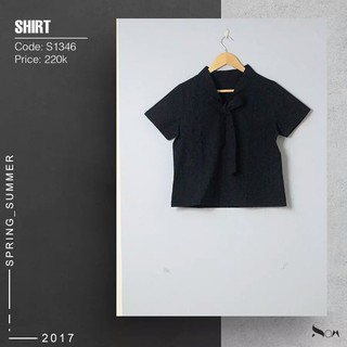 (100% tự chụp) Sơ mi cổ thắt nơ
